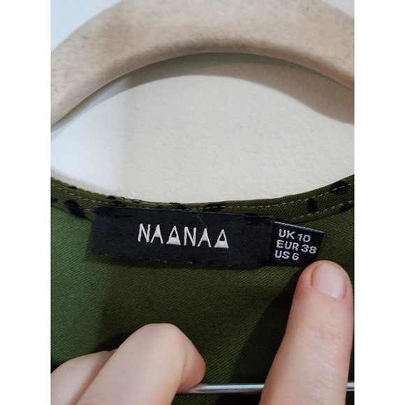 NaaNaa 1/2 Zip Front Green Bodycon Mini Animal Print Women 6 Mesh Dress - Picture 6 of 14